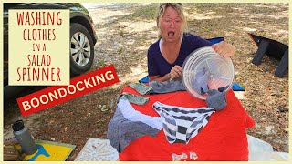 WASHING CLOTHES in a SALAD SPINNER while BOONDOCKING / #carcamping