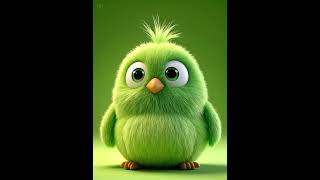 Cute Green Cartoon Bird: Adorable Animated Character! #cute #cartoon #bird #adorable #animation