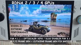 Halo Campaign Evolved Linux FSR 4.1.1 + Optiscaler XeFG / FSR 3.1 MFG + Cutscene Fix Rog Ally RDNA 3