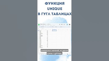 Google Sheets: как получить список уникальных значений в гугл таблице? #shorts