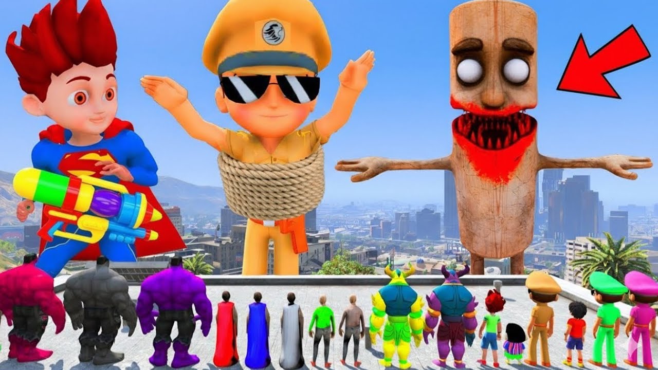 😱 Tung Tung Sahur Fun Little Singham In Gta 5 | Kicko Saved Little Singham 🤯