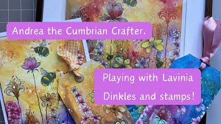 Playing with #laviniastamps Dinkles and Stamps following a tutorial from Lisa Taggart.