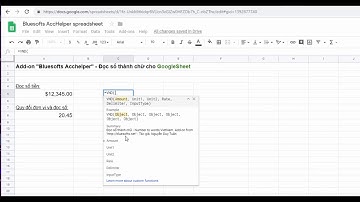 Đọc số thành chữ trên GoogleSheet - Add-on Bluesofts Acchelper