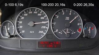 0-200 km/h BMW e46 330ci 3L 6 Zylinder Tacho