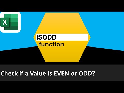 ISODD function in EXCEL to find out if selected value is an ODD number