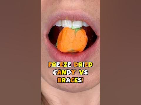 FREEZE DRIED CANDY VS BRACES 🥶 HALLOWEEN EDITION WILL IT BREAK OFF