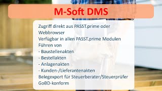 Handwerkersoftware PASST.prime-Teil 2.3. M-Soft DMS screenshot 4
