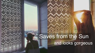 I made Macrame Window Curtain. DIY Tutorial Macrame Boho Decor