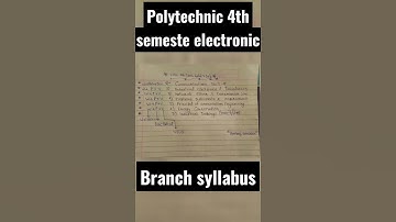 polytechnic 4 semester electronic branch syllabus.