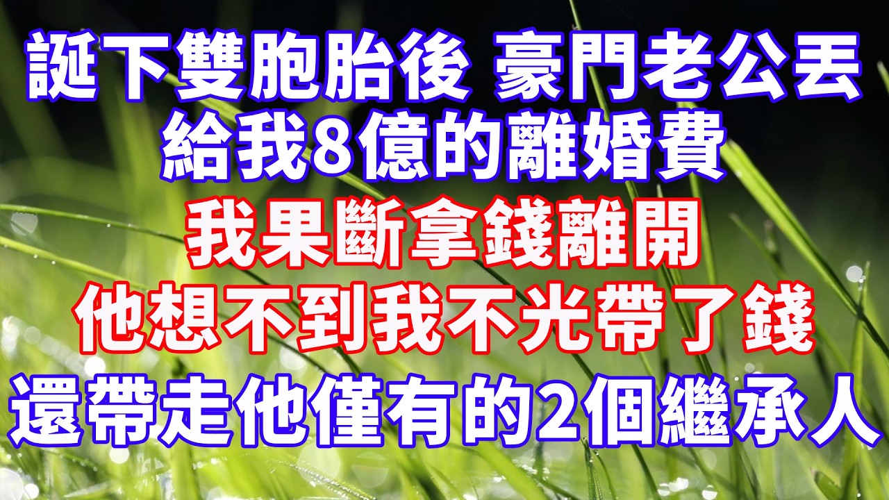 誕下雙胞胎後，豪門老公丟給我8億的離婚費，我果斷拿錢離開。我不光帶了錢，還帶走了他僅有的2個繼承人  #情感故事 #爽文 #婆媳关系 #故事分享 #幸福人生