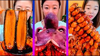 Asmr Weird Seafoods Mukbang Extreme Spicy Octopus Challenge Eating Spicy Seafoods Compilation