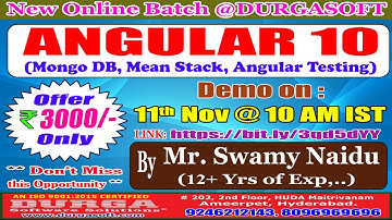 ANGULAR 10 Online Training @ DURGASOFT
