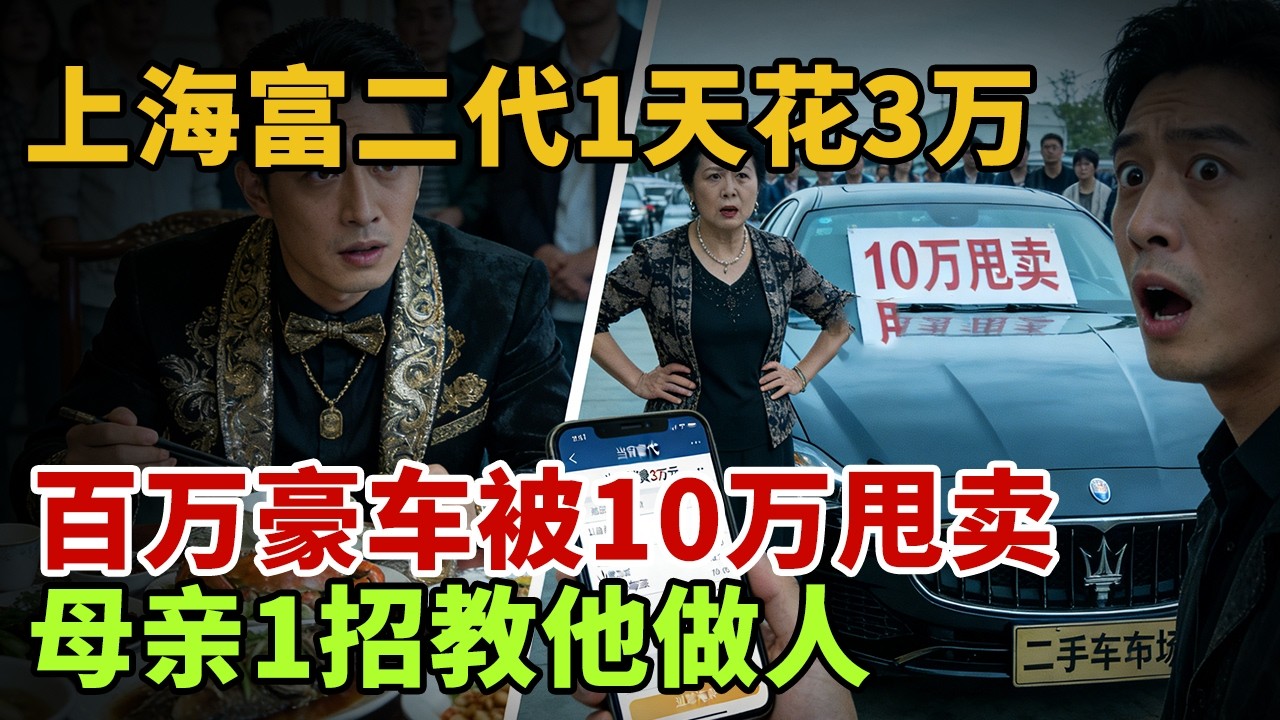 上海富二代1天花3万，百万豪车被10万甩卖，母亲1招教他做人【离奇案件合集】