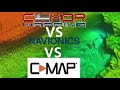 Cmor vs navionics vs cmap side by side quick comparison  3d shaded relief charts