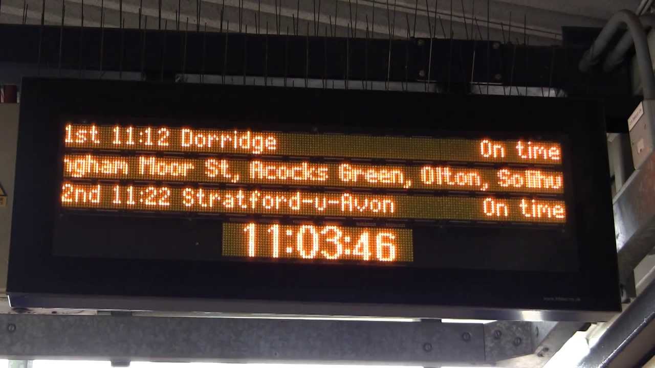 LED train platform display (VDU) - Jewellery Quarter Station