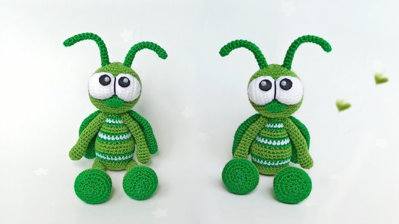 В траве сидел Кузнечик // Зеленый Кузнечик крючком // Сверчок крючком амигуруми .Часть 2