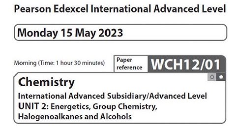 Unit 2 June 2023 -  AS Chemistry Edexcel -  Dr  Hanaa Assil