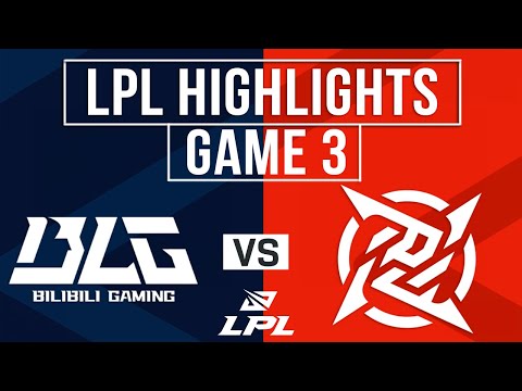 BLG vs NIP Highlights Game 3 | LPL 2025 Split 2 | Bilibili Gaming vs Ninjas in Pyjamas