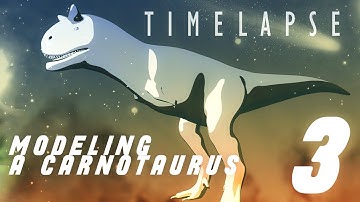 Model a Carnotaurus dinosaur in Blender 2.93! (Part 3) [Timelapse]