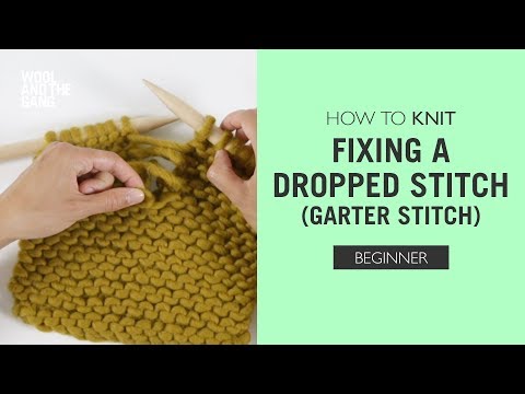 How to Knit: Fixing a Dropped Stitch (Garter Stitch)
