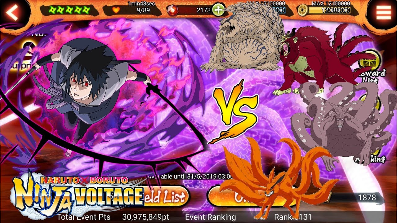 Sasuke Eternal Mangekyou Sharingan Vs Sam 16 All Tails Beasts Naruto X Boruto Ninja Voltage