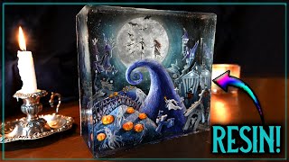 I Painted a 3D Layered Diorama using Resin! Nightmare Before Christmas theme!