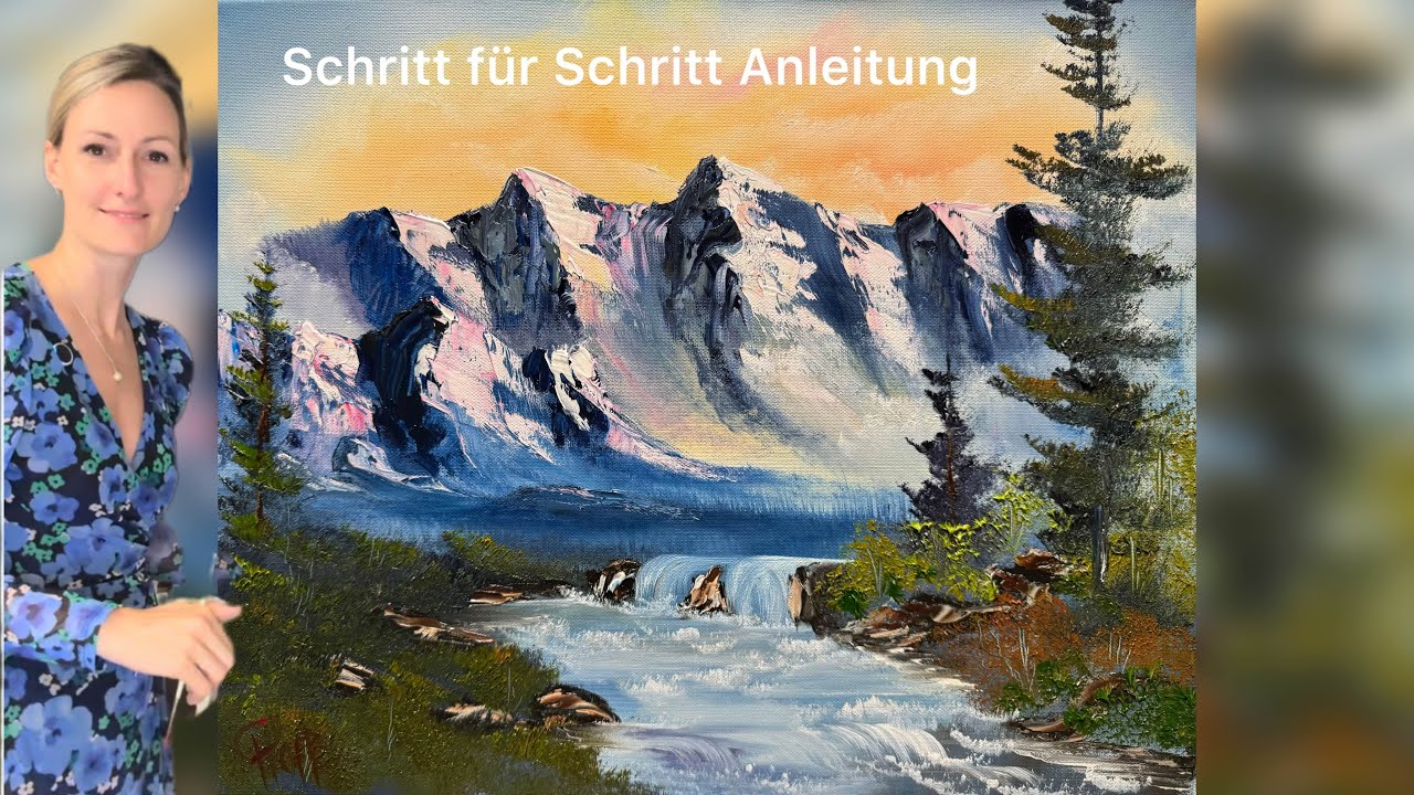 Ölmalerei lernen mit Claudia | Bob Ross® Technik, Berglandschaft von Bob Ross