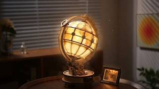 A clever build with a glowing finish! - ROKR Luminous Globe 3D Wooden Puzzle