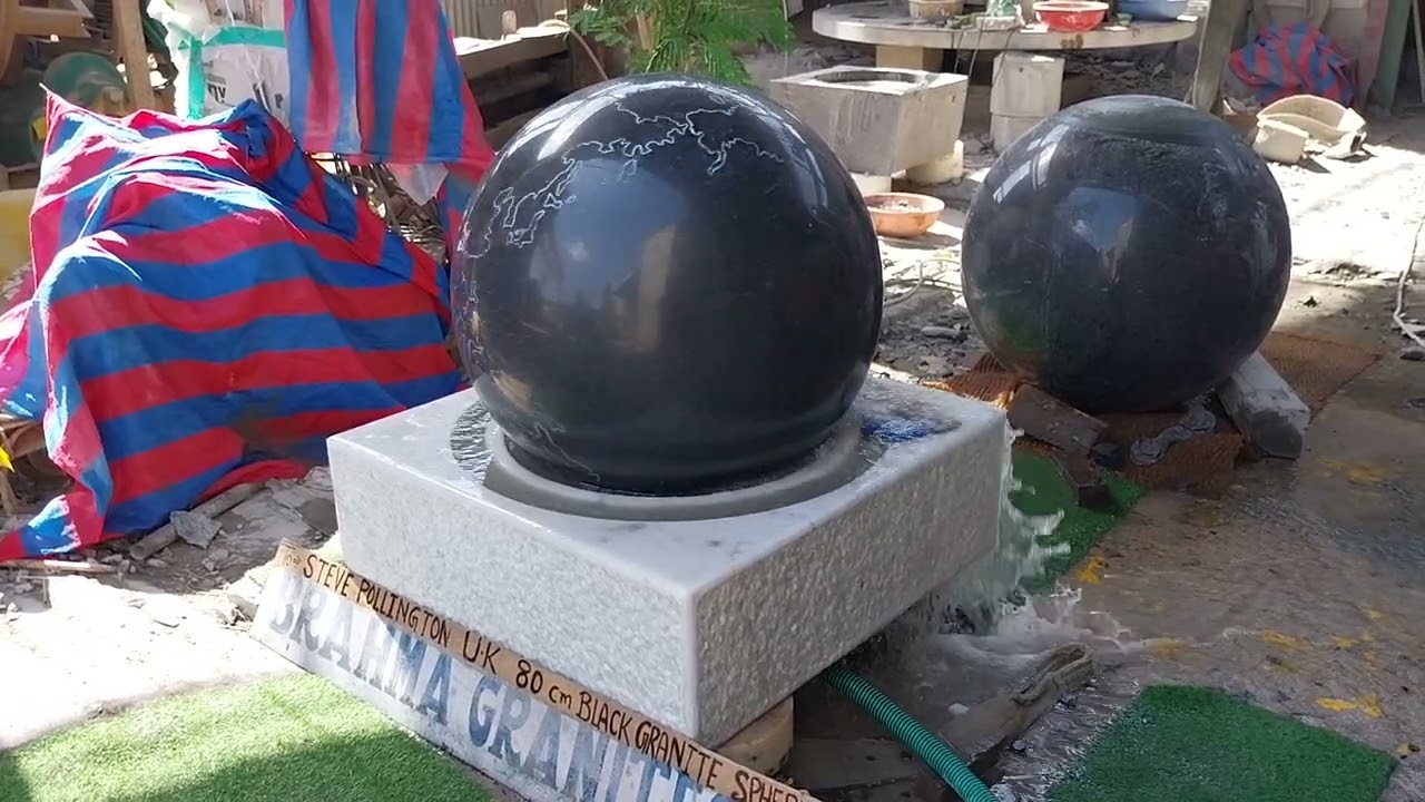 Ball Water Feature, Rotating Stone Globe, Marble Fountain Ball,Rolling Sphere Fountain,Spinning Ball