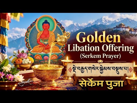 ☸️Golden Libation Offering (Serkem Prayer)སྡེ་བརྒྱད་གསེར་སྐྱེམས सेर्केम पुजा - English & Nepali Sub.