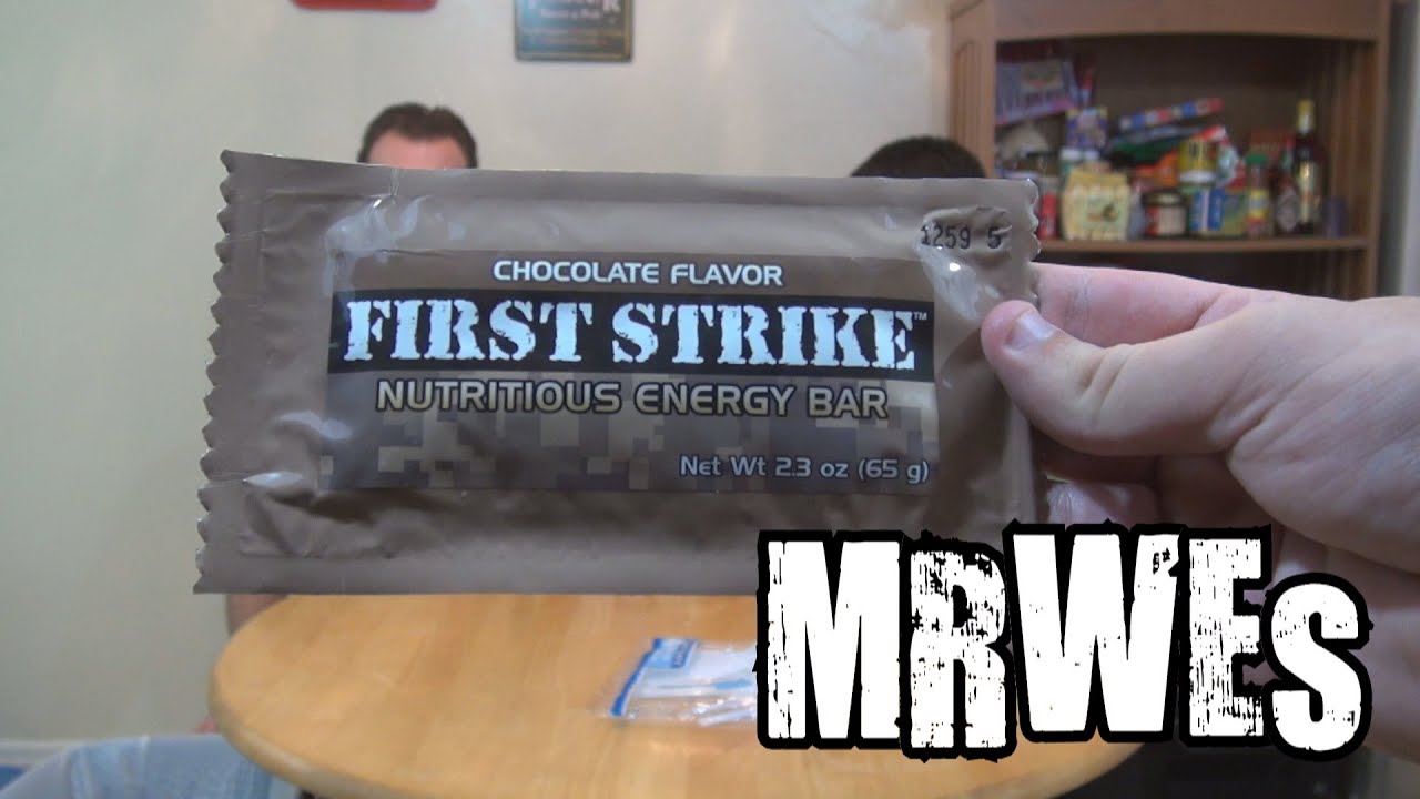 MRWE's - First Strike Nutritious Energy Bar Chocolate Flavor - YouTube