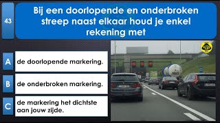 rijbewijs theorie examen belgie 2024 - Openbare weg en markeringen