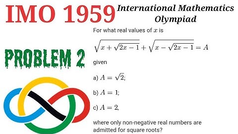 IMO 1959 Problem 2 | Brilliant question on fundamentals of algebra