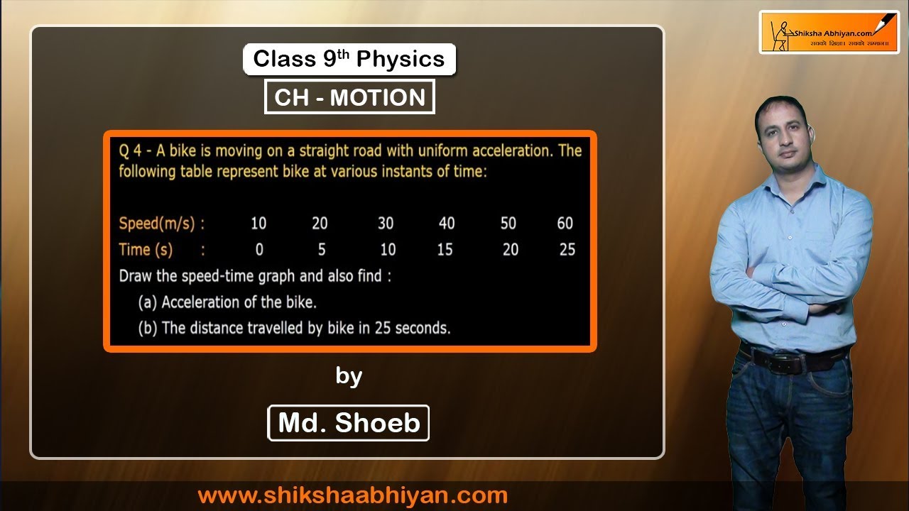 Q4 Draw the speed- time graph of the bike and also find: - YouTube