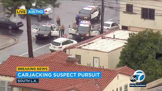 Carjacking suspect in custody after LA County chase | ABC7