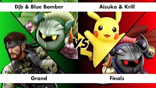 SG 8.11 SSBB 2v2 Finals - Djb (Snake) & Blue Bomber (MK) vs Aisuka (Pikachu) & Krill (MK) Part 1