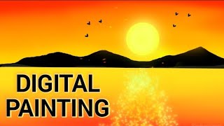 DIGITAL PAINTING |EASY SUNSET LANDSCAPE 🌇 ||