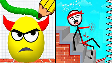 Draw To Smash Game: Smash Hit Gameplay vs Ragdoll Bones Breaking | Brain Teasers | Relaxing Games