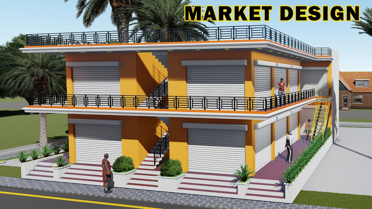 3D market design,dukan ka naksha ,52 by 52 market plan,shop design,52 by 52 me market kaise bnaye