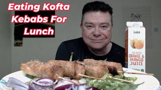 ASMR - Eating Kofta Kebabs For Lunch With Pure Pressed Orange & Mango Juice