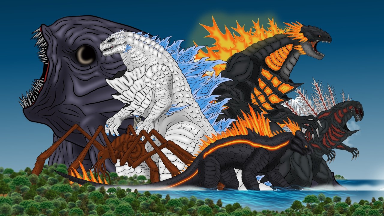 The Fusion of GODZILLA : SHIN SHIMOZILLA VS Dark Bloop & Evo Shimozilla VS Behemoth [Animation]