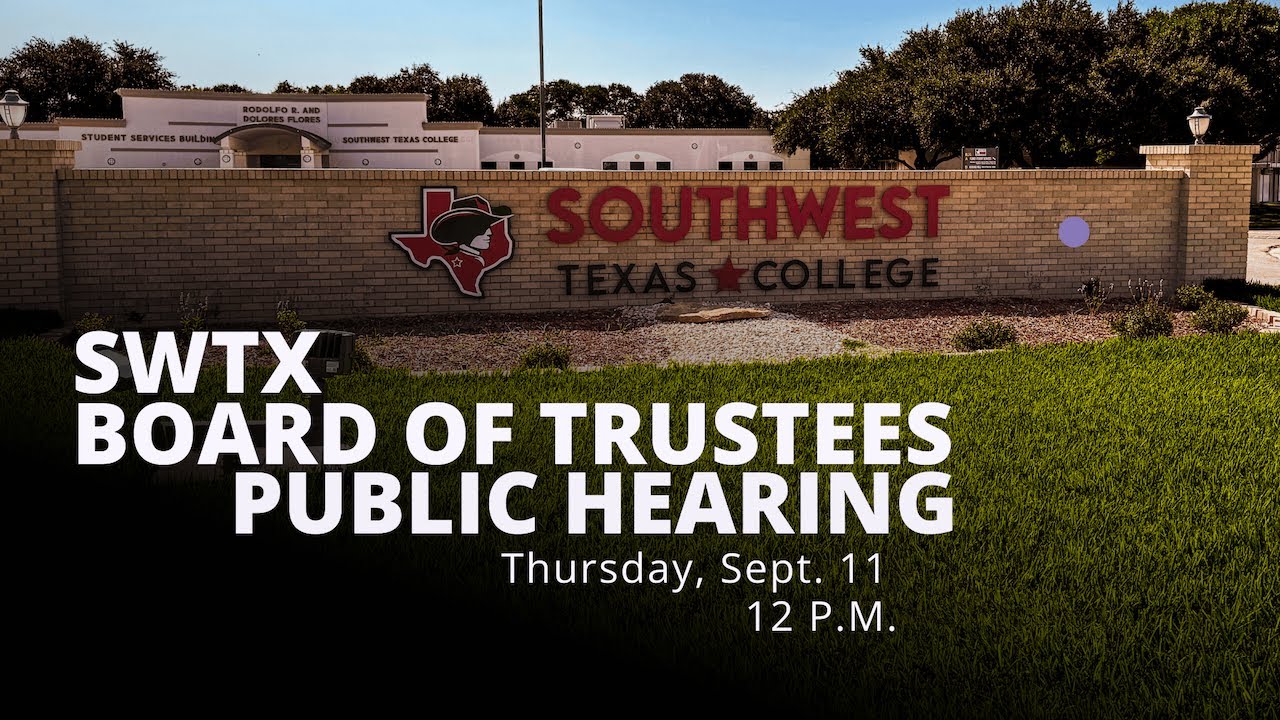 SWTX Board of Trustees Public Hearing - YouTube