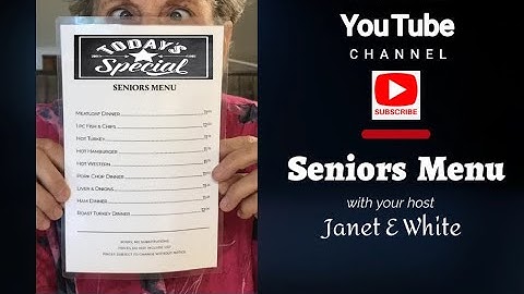 Seniors Menu Introduction - video 1 (July16, 2024)