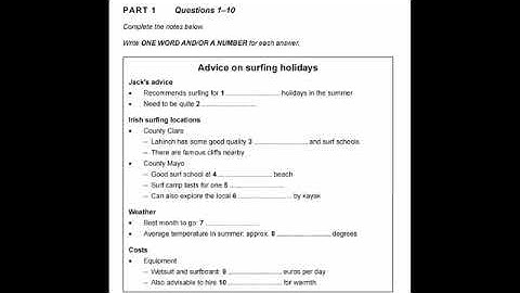 IELTS Listening Test 3  | Advice On Surfing Holidays |New Listening 2025