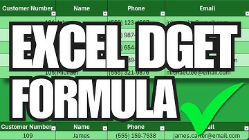 How to Use DGET Formula in Excel - Database Lookup Formula