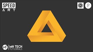 How To Make Optical illusion Triangle Logo On Android | PS Touch - PixelLab | Speed Art |