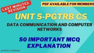 Data Communication and Computer Network Revision 50 most important MCQ(Part 1) #unit5 #pgtrbcs