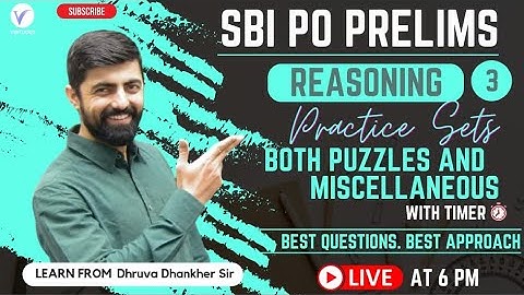 SBI PO PRE 2022 REASONING PRACTICE SETS || By Dhruva Sir || SET - 03