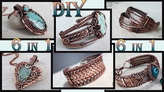 Discover the BEST DIY Wire Wrapping Tutorial.6 in 1. Full collection. Discover the wire art:
