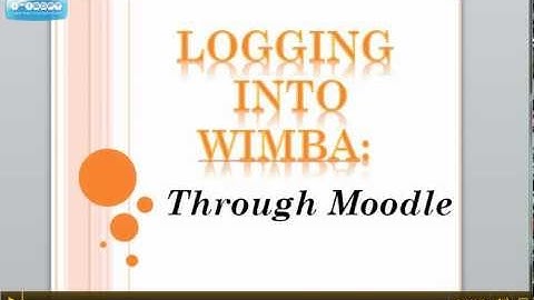 Logging into Wimba Via Moodle